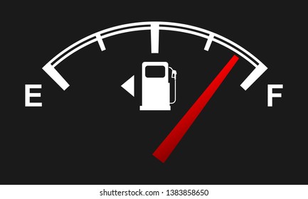 Fuel gauge for your design. Full and empty signs. Vector illustration.