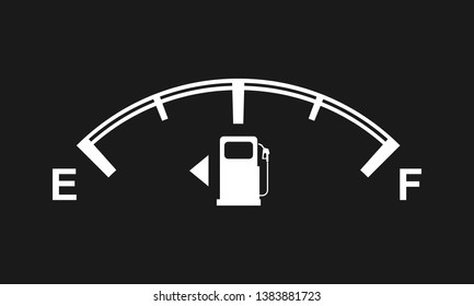 Fuel gauge for your design. Full and empty signs. Vector illustration.