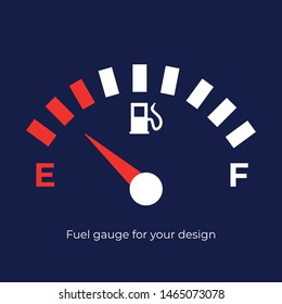 Fuel gauge for your design. Full and empty signs.