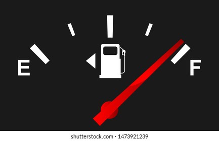 Fuel gauge for your design. Full and empty signs. Vector illustration.