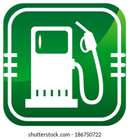 Fuel. Green icon. Vector illustration.