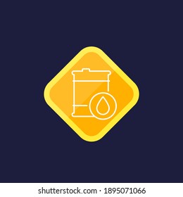 Fuel icon with barrel, linear