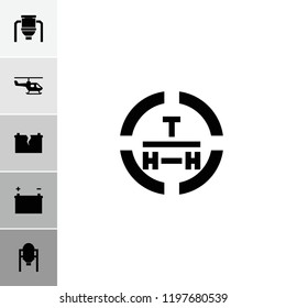 Fuel icon. collection of 6 fuel filled icons such as tank, battery, broken battery, helicopter. editable fuel icons for web and mobile.