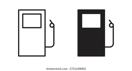 Icono de combustible en línea delgada y rellena, estilo de trazo para Sitio web y App