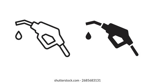 Kraftstoffsymbol flach schwarz-weißes Logo