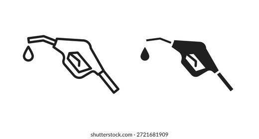 Icono de combustible plano y delgado paquete de Vector de carrera. Conjunto de iconos editables