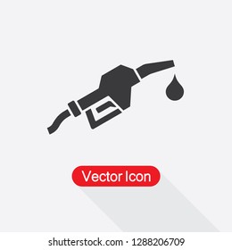Fuel Icon, Gasoline Pump Nozzle Icon Vector Illustration Eps10