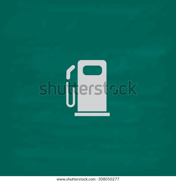 Fuel. Icon. Imitation draw with white chalk on
green chalkboard. Flat Pictogram and School board background.
Vector illustration
symbol