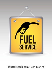 fuel icon over yellow announcement. vector illustration