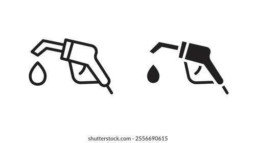 Fuel icon set in Thin line black color.