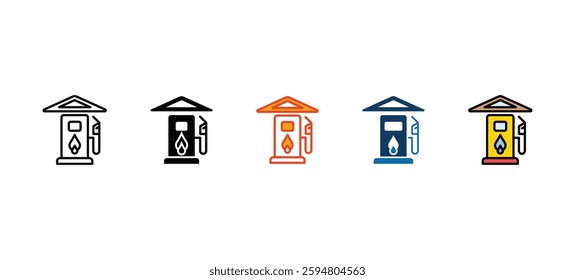 Fuel icon sets with different styles
