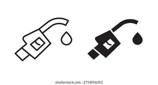 Diseños de Vector de silueta de icono de combustible. Trazos editables