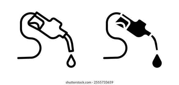 Fuel icon symbol collection on white background.