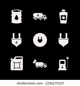 fuel icon. fuel vector icons set canister, oil barrel, sun oil and plug