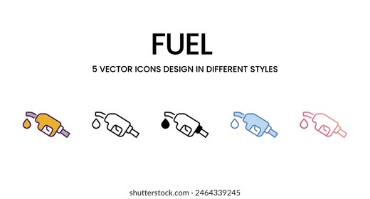 Fuel Icons different style vector stock illustration