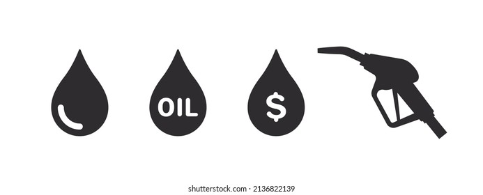 Fuel icons. Icons of petroleum products. Icons of oil fuel. Vector illustration