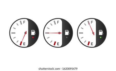 Fuel indicator. Illustration on white background for design ,Empty Energy. Vector stock illustration