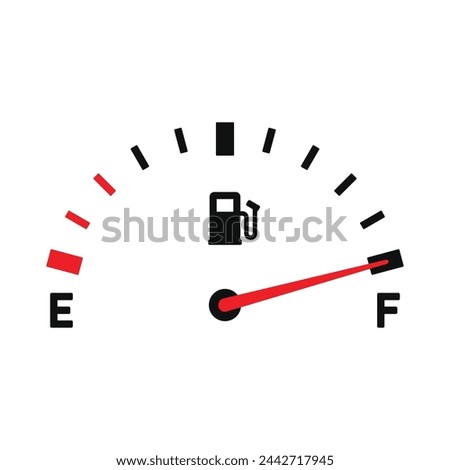 Fuel Indicator Panel on White Background. Vector