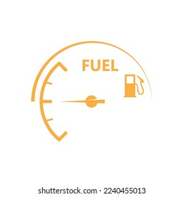 Logo del vector indicador de combustible. Logo de la ilustración del combustible del indicador en estilo plano.