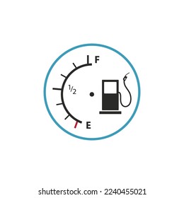 Logo del vector indicador de combustible. Logo de la ilustración del combustible del indicador en estilo plano.