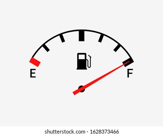 Fuel indicators gas meter. Gauge vector tank full icon. Car dial petrol gasoline dashboard. svg