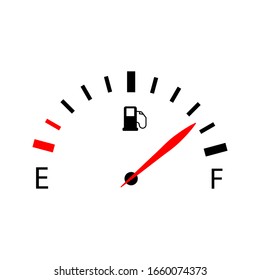 Fuel indicators gas meter. Gauge vector tank full icon on white backgrround. eps 10