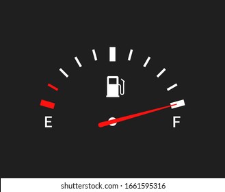 Fuel indicators gas meter. Gauge vector tank full icon. Car dial petrol gasoline dashboard - Shutterstock ID 1661595316
