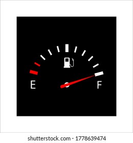 Fuel Indicators Gas Meter. Gauge Vector Tank Full Icon On Backgrround. Eps 10