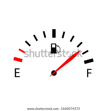 Fuel indicators gas meter. Gauge vector tank full icon on white backgrround. eps 10