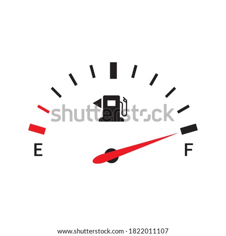 Fuel indicators gas meter. Gauge vector tank full icon