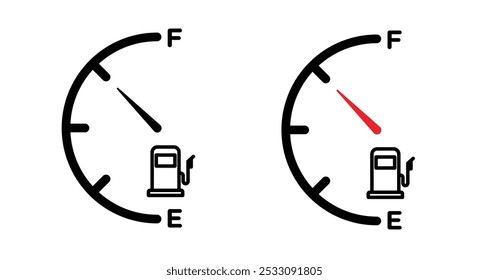 Fuel Indicators icon line style. EPS10