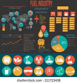 Fuel industry infographic, set elements for creating your own infographics. Vector illustration