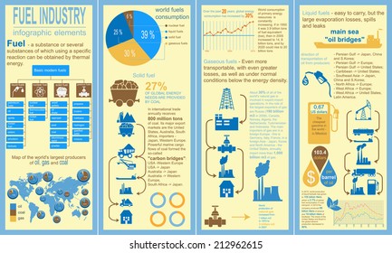 Fuel industry infographic, set elements for creating your own infographics. Vector illustration