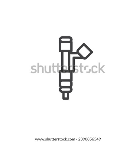 Fuel Injector line icon. linear style sign for mobile concept and web design. Nozzle injector outline vector icon. Symbol, logo illustration. Vector graphics