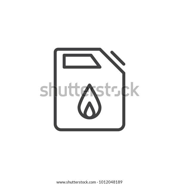 Fuel jerrican line icon, outline vector\
sign, linear style pictogram isolated on white. Canister drop\
symbol, logo illustration. Editable\
stroke