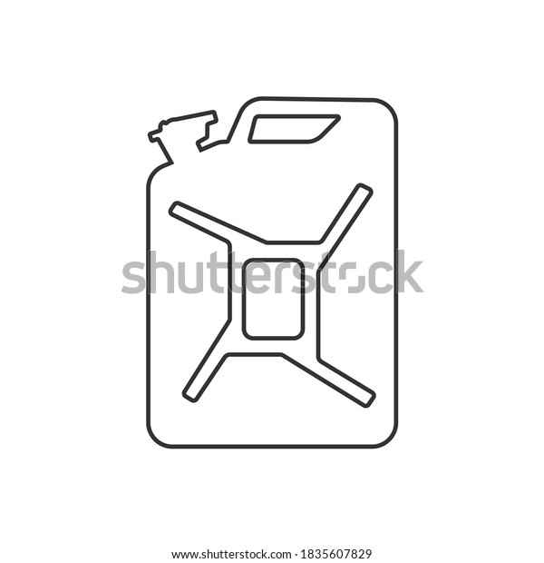 Fuel jerry can symbol icon shape. Diesel,
petrol, benzine, gas container logo sign silhouette. Vector
illustration image. Isolated on white
background.