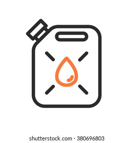 Fuel jerrycan icon with drop vector illustration