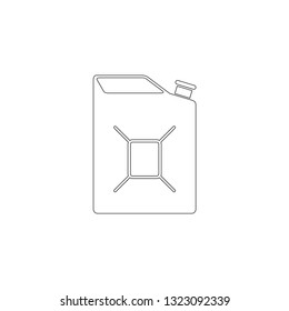 Fuel jerrycan. simple flat vector icon illustration. outline line symbol - editable stroke