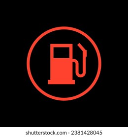 Fuel level car dashboard indicator icon. Empty fuel gas tank sensor control gasoline diesel