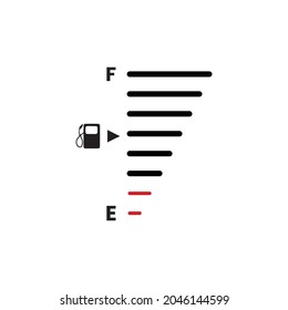 Indicador del nivel de combustible. Ilustración de icono aislado del vector. Colección de iconos vectoriales de indicadores de gasolina. Elementos del kit del contador de gas. EPS 10