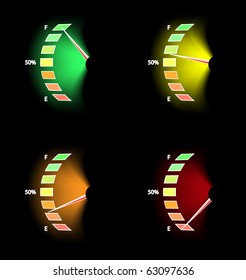 Fuel level. Set of four different levels