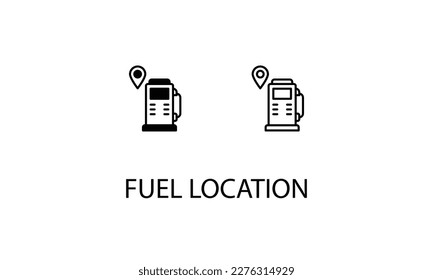 Ilustración de material de diseño de doble icono de ubicación de combustible