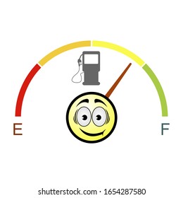 fuel marker drawing with emoticon - vector