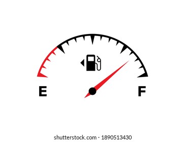 Fuel Meter Icon. Full Fuel Gauge. Gas Tank. Vector Isolated Flat Illustration