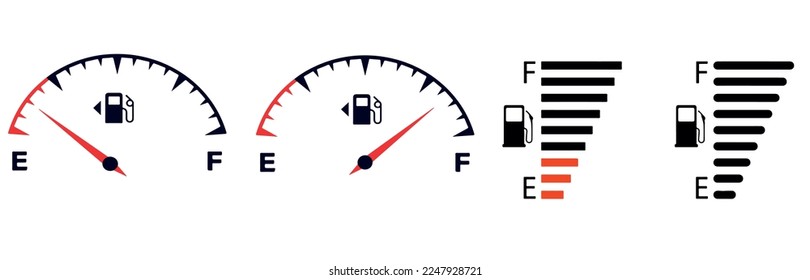 vector de icono del contador de combustible, aislado en segundo plano