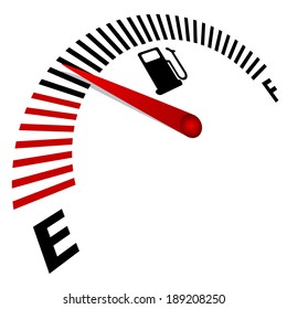  fuel meter over white background 