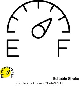 Fuel Meter Vector Line Icon