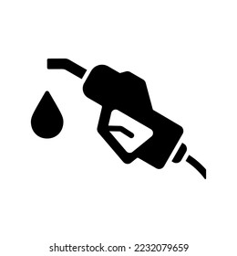 Fuel Nozzle Holder with Hose on Petrol Station Silhouette Icon. Oil Gasoline Industry Glyph Pictogram. Petroleum Energy Pump on Gas Station Sign. Fossil Fill Nozzle. Isolated Vector Illustration.