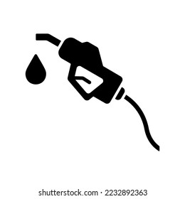 Fuel Nozzle Holder with Hose on Petrol Station Silhouette Icon. Oil Gasoline Industry Glyph Pictogram. Petroleum Energy Pump on Gas Station Sign. Fossil Fill Nozzle. Isolated Vector Illustration.