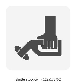 Fuel nozzle icon or automatic fuel nozzle. Device connect to pump and fuel dispenser by flexible hose for refueling car or vehicle in petrol, gas or filling station, i.e. gasoline, diesel, benzine.
